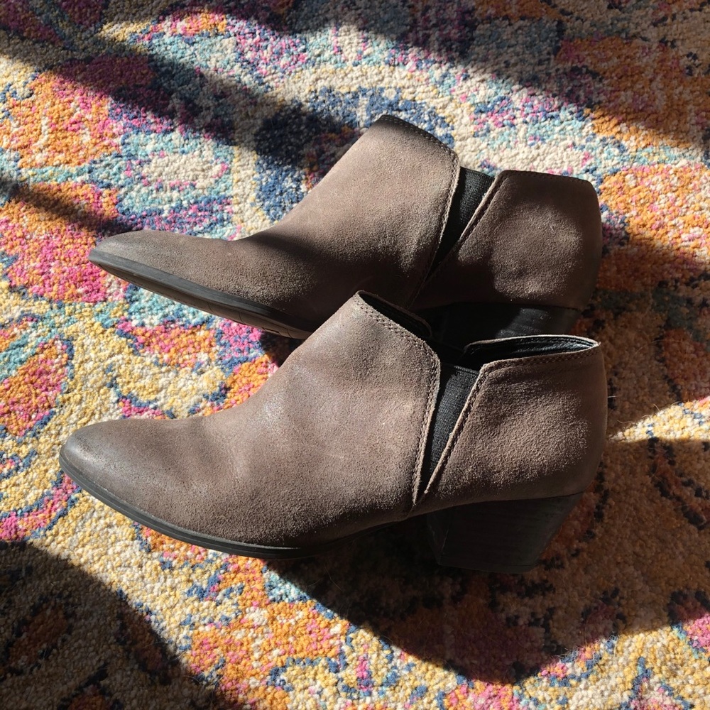 Franco Sarto leather suede Ankle Booties